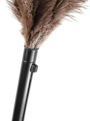Retractable Feather Duster-Genuine Ostrich Feathers,Anti-Static,Reusable Eco-Friendly Handheld Cleaning for Keyboard,Home,Car,Office(10 to 15 Inches) 1 Pack