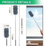 2 Pack Microfiber Duster for Cleaning, Washable Dusters, Extendable Pole, Up to 30 Inch Reachable, Wet and Dry Use Cleaning Tools for Car, Ceiling Fan, Window, Furniture, Office