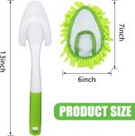 13 Inch Microfiber Feather Duster,with 4 pcs Washable Duster Head, Car Duster, Perfect for Cleaning Windows, Tables, Cars,Furniture, Walls, Fans, Screens