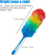 3 Pack Upgrade 19”  Static Feather Duster with Beandable and Washable Head - More Fibers Bigger Head Less Loss of Fiber