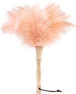 Ostrich Feather Duster 12 Inch Feather Duster Fluffy Natural Ostrich Feathers with Wooden Handle Ostrich Feather Duster for Cleaning Supplies(Champagne)