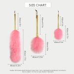 Lambswool Duster 16'' Length Solid Wooden Handle Leather Hang Strap for Cleaning Ceiling Fans Window Blinds Computer Furniture Figurines TV Natural Feather Duster,Pink