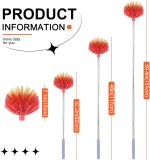 Cobweb Duster with Extension Pole, 59" Adjustable Stainless Steel Pole, Washable Duster with Medium-Stiff Bristles for Ceiling Fan, High Ceilings, Blinds, Furniture, Kitchen, and Home Cleaning