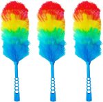 3 Pack Upgrade 19”  Static Feather Duster with Beandable and Washable Head - More Fibers Bigger Head Less Loss of Fiber