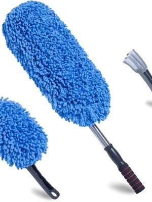 (3 Pack) Microfiber Car Duster Exterior Scratch Free, Extendable Handle Interior Multipurpose dust Cleaning Duster for car(Medium)