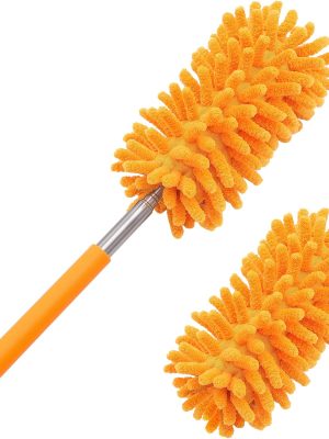Microfiber Duster for Cleaning,  Hand Washable Dusters with 2pcs Replaceable Microfiber Head, Extendable Pole, Detachable Cleaning Supplies for Office, Car, Window, Furniture, Ceiling Fan