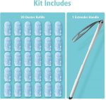 30 Count Heavy Duty Duster Refills with 3 ft Extendable Handle Starter Kit, Disposable Microfiber Feather Dusters for Cleaning Home