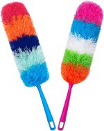 2 Pack 22-Inch  Reusable Microfiber Dusters,Bendable and Washable Feather Duster for Everyday Cleaning in Home, Library, Office, Car, and More