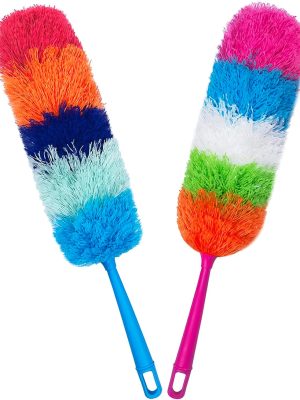 2 Pack 22-Inch  Reusable Microfiber Dusters,Bendable and Washable Feather Duster for Everyday Cleaning in Home, Library, Office, Car, and More