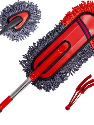 Soft Microfiber Car Duster Exterior Scratch Free Multipurpose Duster with Extendable Handle Duster for Car, Truck, SUV, RV and Motorcycle