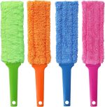 4 Pack 15" Microfiber Feather Duster, Gap Duster, Blind Duster, Hand Duster for Cleaning Gap, Blinds,Furniture,Computers,Keyboards,Car Interiors