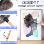 Ostrich Feather Duster - 14 inches Fluffy Handle Reusable Feather Duster 2pcs Cleaning Brush for Cleaning Supplies,Ceiling Fan, Crafts, Blinds, Furniture