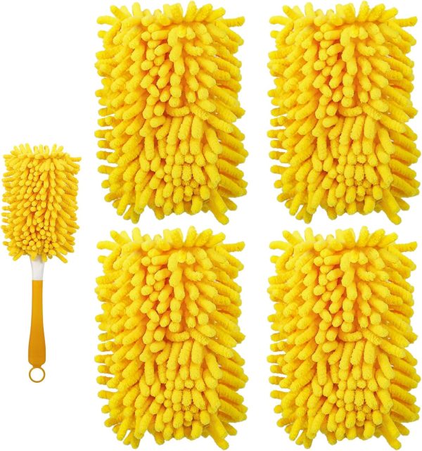 Reusable Duster Refill Compatible with  Hand Duster - 360 Heavy Duty Dusters Refills - Microfiber Ceiling Fan Duster for  Dusters Extended Handle, 4 Pack(Handle is Not Included)
