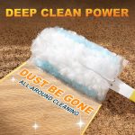 Disposable Electrostatic Duster for Cleaning,with 1 Yellow Handles & 12 Ct Blue Heavy Duty Refills for  Feather Duster,Household Cleaning Tool for Electronics,Dusting Furniture,Blinds